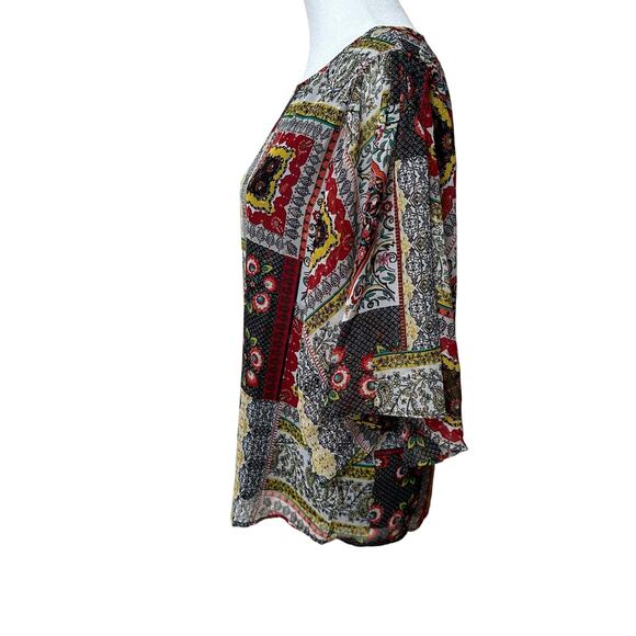 Tahari Women's Top - Size M - Woodland Patchwork Print - Picture 3 of 7